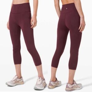 Women's High-Waisted Burgundy Leggings
